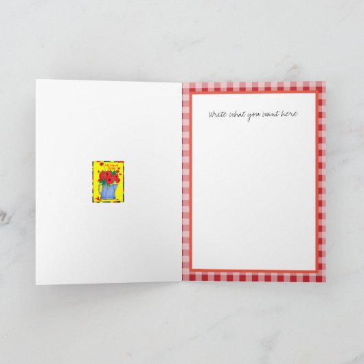 猫のメッセージカードが付いている旧式の台所食器棚 カード (内部)