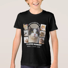 猫のメモリアル7枚フォトコラージュペットトリビュートテンプレート トライブレンドＴシャツ