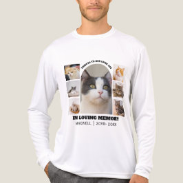 猫のメモリアル7枚フォトコラージュペットトリビュートテンプレート トライブレンドＴシャツ