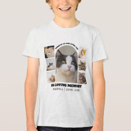 猫のメモリアル7枚フォトコラージュペットトリビュートテンプレート トライブレンドＴシャツ