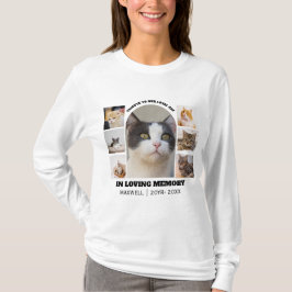猫のメモリアル7枚フォトコラージュペットトリビュートテンプレート Tシャツ