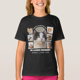 猫のメモリアル7枚フォトコラージュペットトリビュートテンプレート Tシャツ