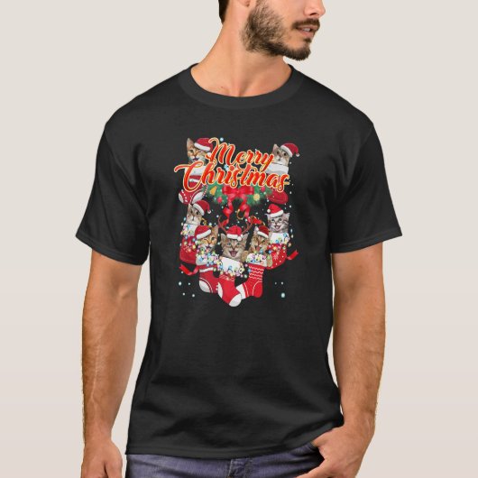 猫のメリークリスマス Tシャツ (正面)