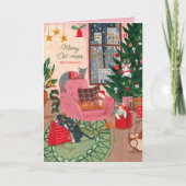 猫のメリー混乱猫クリスマスホリデーカード シーズンカード (正面)