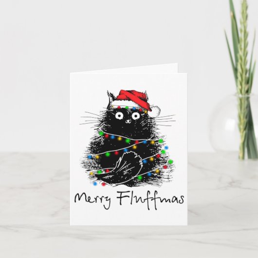 猫のメリー フラフマス 猫好き クリスマス ギフト カード (正面)