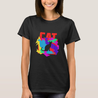 猫のモザイクパズル Tシャツ