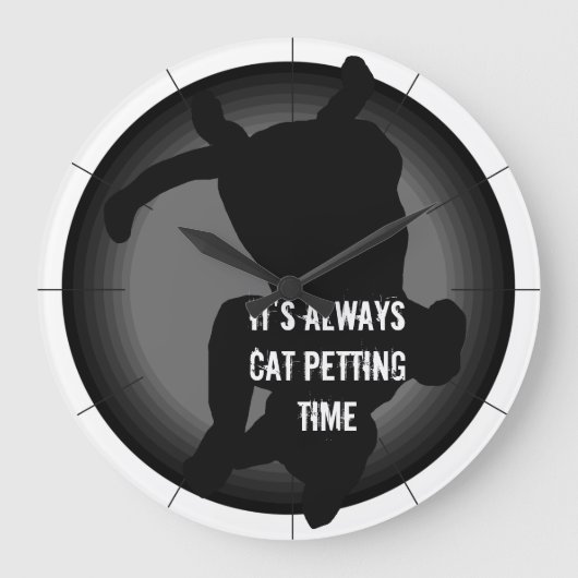 猫のモダンはギフト猫の猫ちゃん子猫猫をかわいがります ラージ壁時計 (正面)