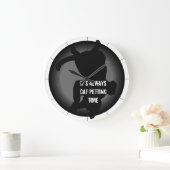 猫のモダンはギフト猫の猫ちゃん子猫猫をかわいがります ラージ壁時計 (ホーム)