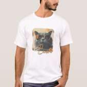 猫のモダン名シンプルクールグランジと写真 Tシャツ (正面)