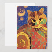 猫のモロッコモザイクキティボイス サンキューカード (正面/裏面)