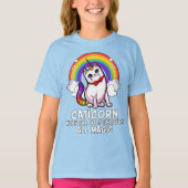 猫のユニコーンの魔法のCaticornの子ネコの虹ペット Tシャツ (正面)