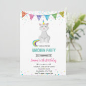 猫のユニコーン誕生日招待状 招待状 (スタンド正面)