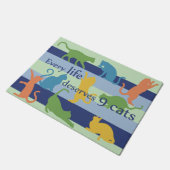 猫のユーモアはおもしろい全て9匹 ドアマット (アングル)