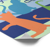 猫のユーモアはおもしろい全て9匹 ポスター (角)