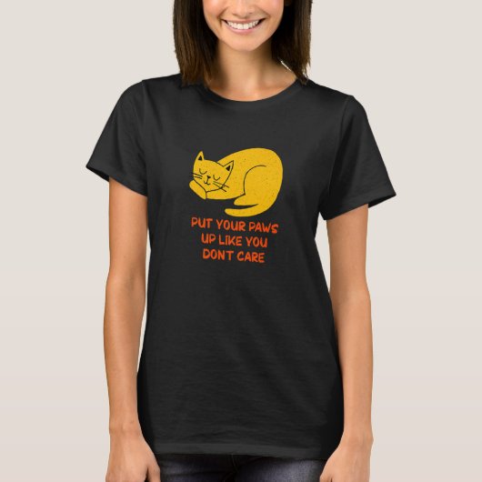 猫のユーモアを交えない気にように手を出す Tシャツ (正面)