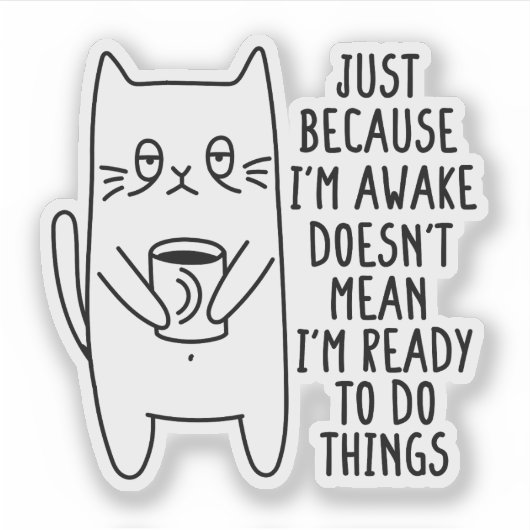 猫のユーモア好きだから飼い主 シール (正面)