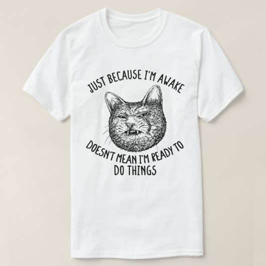 猫のユーモア好きだから飼い主 Tシャツ (デザイン正面)