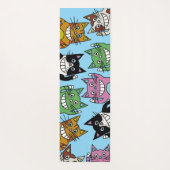 猫のヨガは猫ハローキテズボディートンを枕 ヨガマット (裏面)