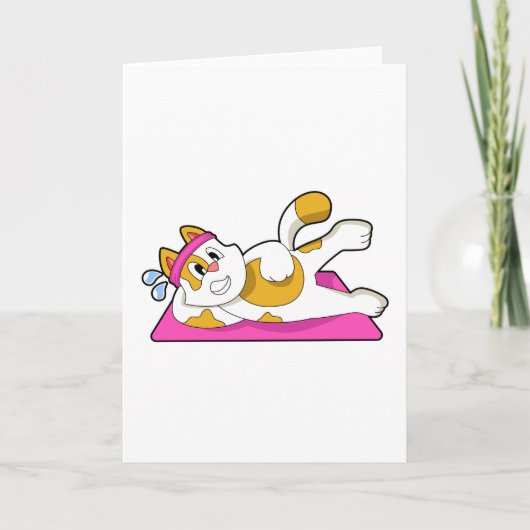 猫のヨガストレッチングエクササイズ カード (正面)