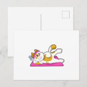 猫のヨガストレッチングエクササイズ ポストカード (正面/裏面)