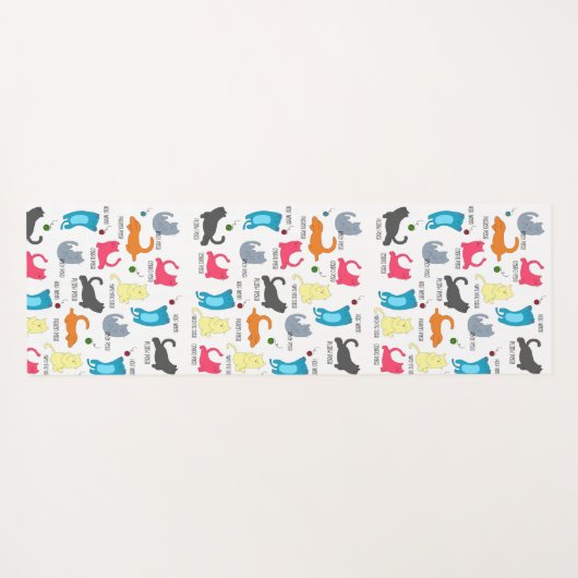 猫のヨガポーズ | ヨガおもしろいマット ヨガマット (裏面(横))