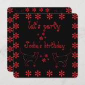 猫のラインアート 招待状 (正面/裏面)