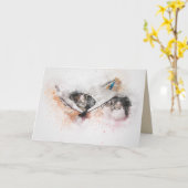 猫のリラックスあいさつカード カード (黄色い花)
