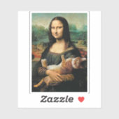 猫のレオナルド・ダ・ヴィンチを抱えたモナ・リサ シール (シート)