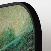 猫のレオナルド・ダ・ヴィンチを抱えるモナ・リサ ピックルボールラケット (左詳細)