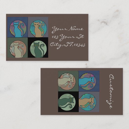 猫のレデ数々のィー猫サンダーコーブ 名刺 (正面/裏面)