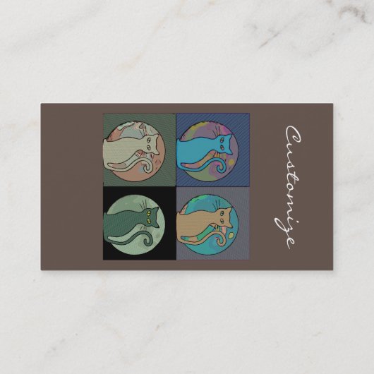 猫のレデ数々のィー猫サンダーコーブ 名刺 (裏面)