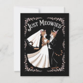 猫のロイヤルウェディング　面白い　結婚したカップルがダンス シーズンカード (正面)