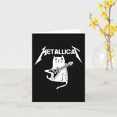 猫のロックバンドギター楽しいクリスマスプレゼント カード (黄色い花)