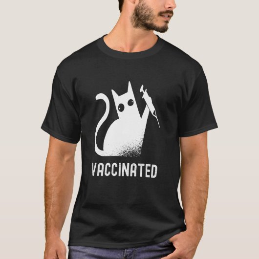 猫のワクチン接種 猫 ワクチン Tシャツ (正面)
