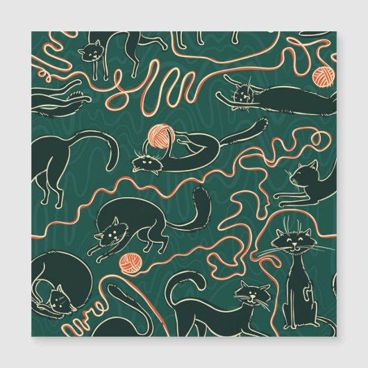 猫のヴィンテージ: Doodleシームレスパターン (正面)