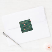 猫のヴィンテージ: Doodleシームレスパターン スクエアシール (封筒)