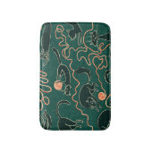 猫のヴィンテージ: Doodleシームレスパターン バスマット (正面縦)