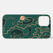 猫のヴィンテージ: Doodleシームレスパターン Case-Mate iPhoneケース (裏面 (横))