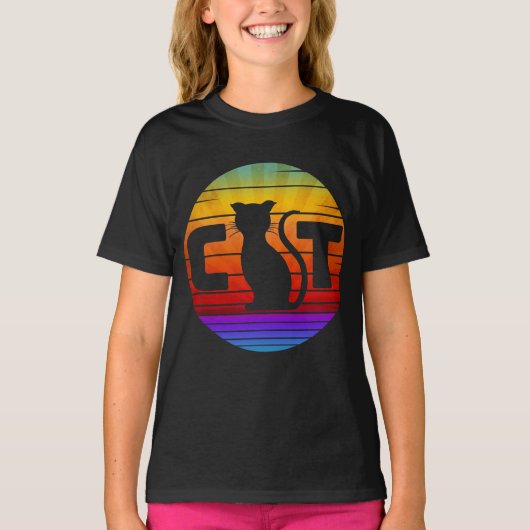 猫のヴィンテージ Tシャツ (正面)