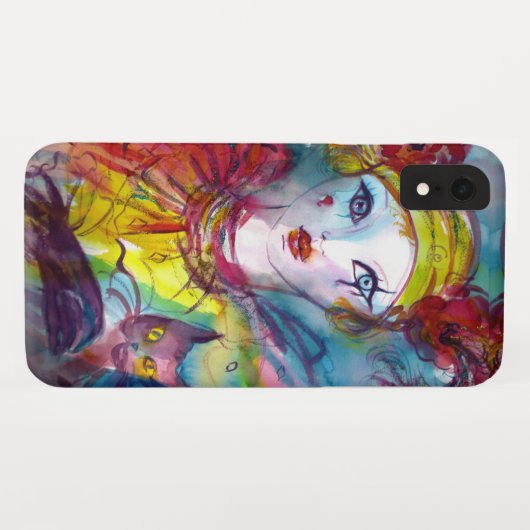 猫のヴェネツィアの仮装マスク付きピエロ Case-Mate iPhoneケース (裏面(横))