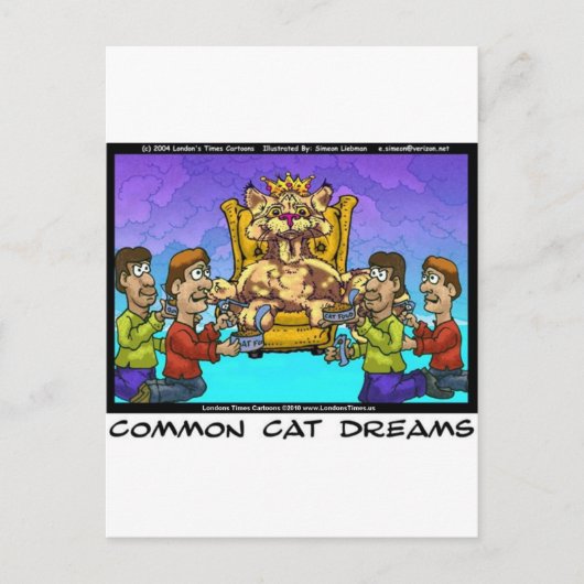 猫の一般的な夢の面白いギフトTシャツとコレクション ポストカード (正面)