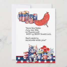 猫の七夕独立記念日バーベキュー・パーティー 招待状