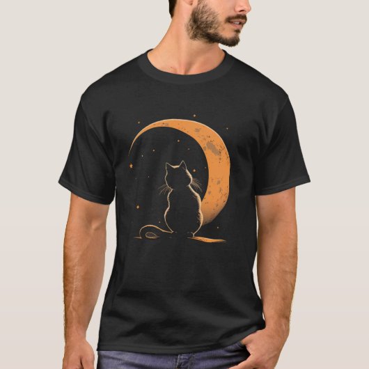 猫の三日月 ブラックムーンセーラー Tシャツ (正面)
