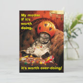 猫の下にキャンディーバケット 招待状 (スタンド正面)