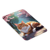 猫の下の桜ツリーマグネット マグネット (右側)