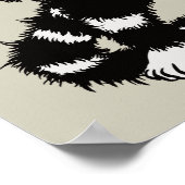 猫の不気味生き物のスケルトン手スカルマスク ポスター (角)