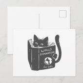 猫の世界の支配 – バックカラーを選択 ポストカード (正面/裏面)