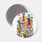 猫の世界冷凍機マグネット マグネット (正面/裏面)