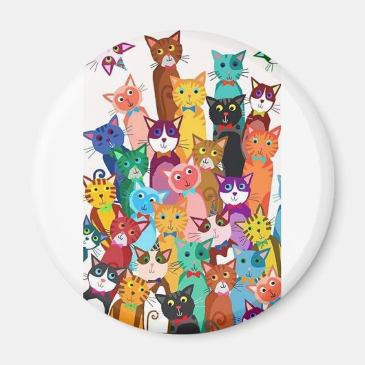 猫の世界冷凍機マグネット マグネット (正面)