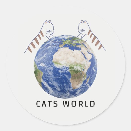猫の世界 ラウンドシール (正面)